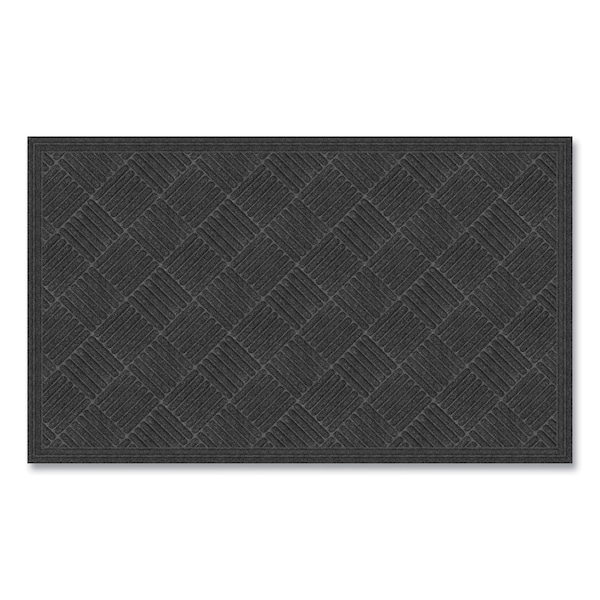 Ecomat Crosshatch Entry Mat, 36 x 60, Charcoal
